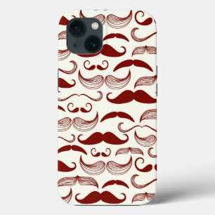Schnurrbart-Muster, Retro-Stil 3 iPhone 13 Hülle
