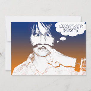 Schnurrbart-Party: Comic staches Einladung