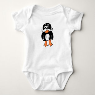 Schnurrbart Pinguin Baby Strampler