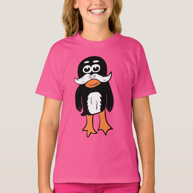 Schnurrbart Pinguin T-Shirt (Vorderseite)