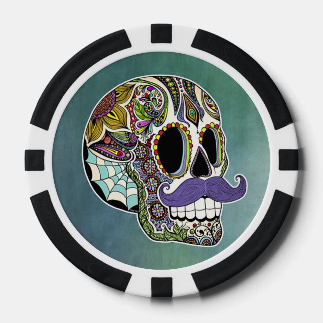 Schnurrbart Poker Chips (Vorderseite)