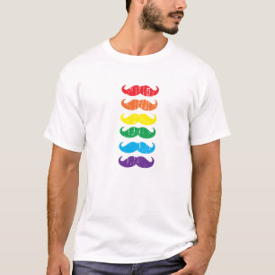 Schnurrbart-Regenbogen T-Shirt