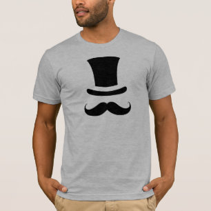 Schnurrbart-/Schnurrbart-Zylinder T-Shirt