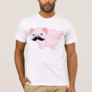 Schnurrbart-Schwein T-Shirt