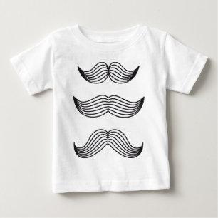 Schnurrbart-Silhouetten, Line Art zeichnend Baby T-shirt