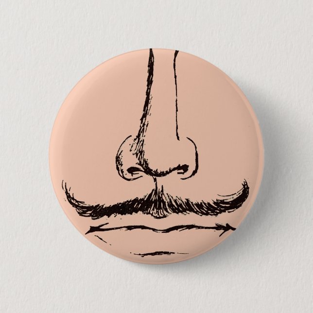 Schnurrbart-Surrealist-Pinback Button (Vorderseite)