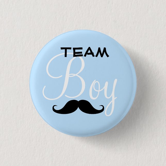 Schnurrbart-Team-Jungen-Babyparty Button (Vorderseite)