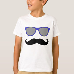 Schnurrbart und blauer Sonnenbrille-Humor T-Shirt