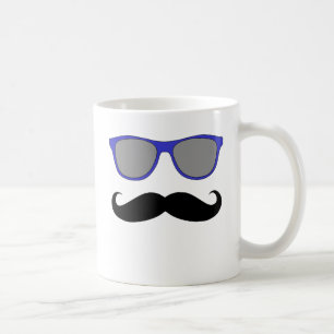 Schnurrbart und blauer Sonnenbrille-Humor Tasse