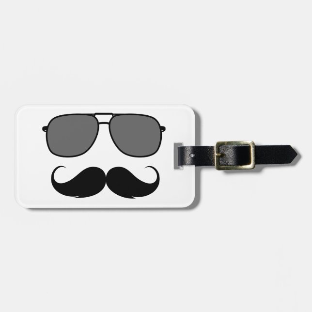 Schnurrbart und Brille Gepäckanhänger (Vorderseite horizontal)