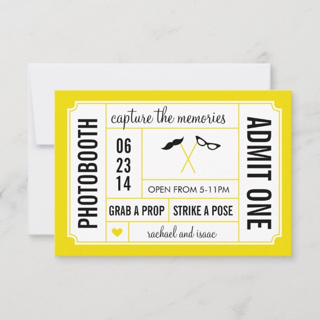 Schnurrbart-und Glas-Stützen Photobooth Karte (Vorderseite)