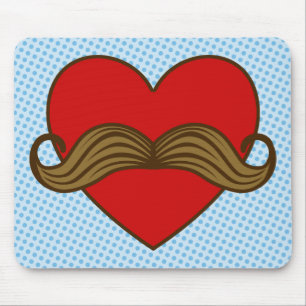 Schnurrbart-Valentinsgruß-Herz Mousepad