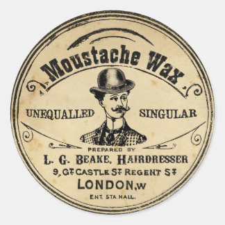 Schnurrbart Wachs Sticker im Vintage-Stil