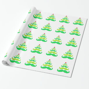 Schnurrbart-Weihnachtsbaum-Packpapier Geschenkpapier