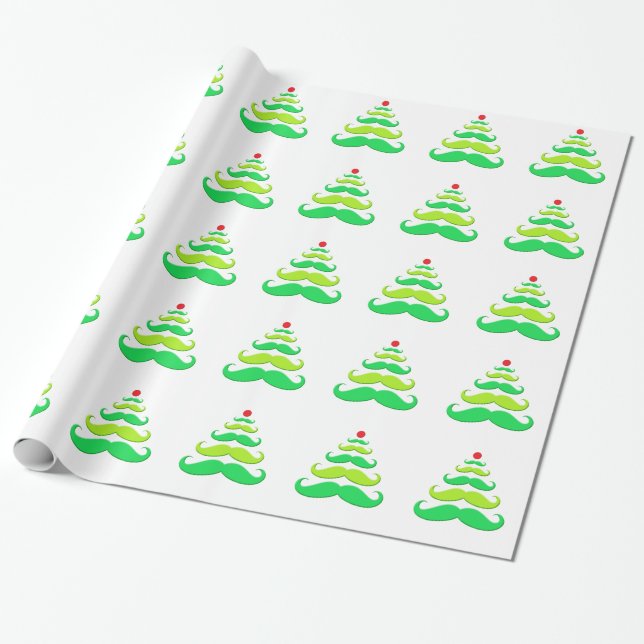 Schnurrbart-Weihnachtsbaum-Packpapier Geschenkpapier (Ungerollt)