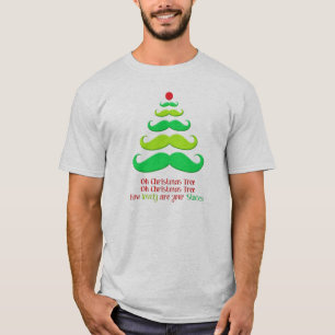 Schnurrbart-Weihnachtsbaum-wunderlicher T-Shirt