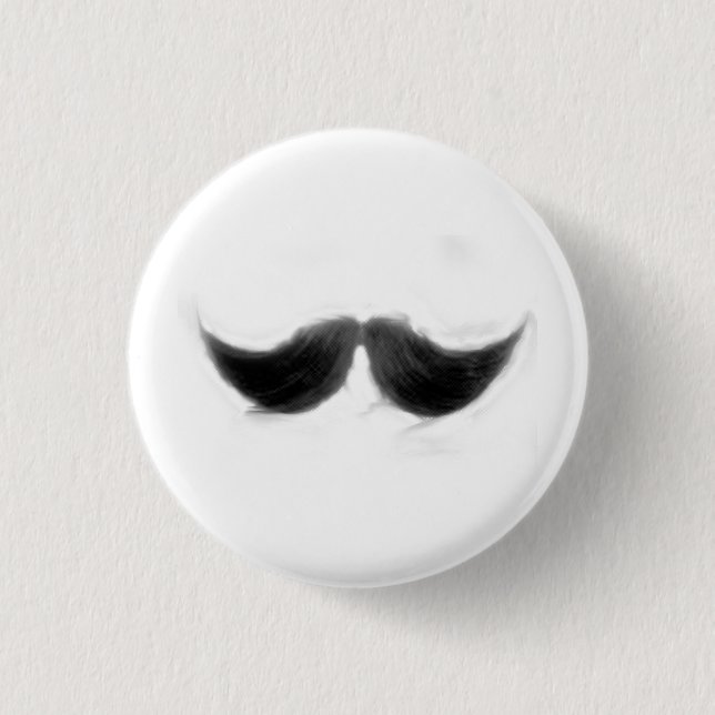Schnurrbartcowboy Button (Vorderseite)