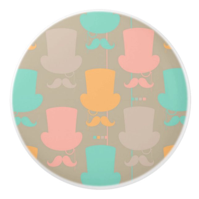 Schnurrbartmuster 2 keramikknauf (Vorderseite)