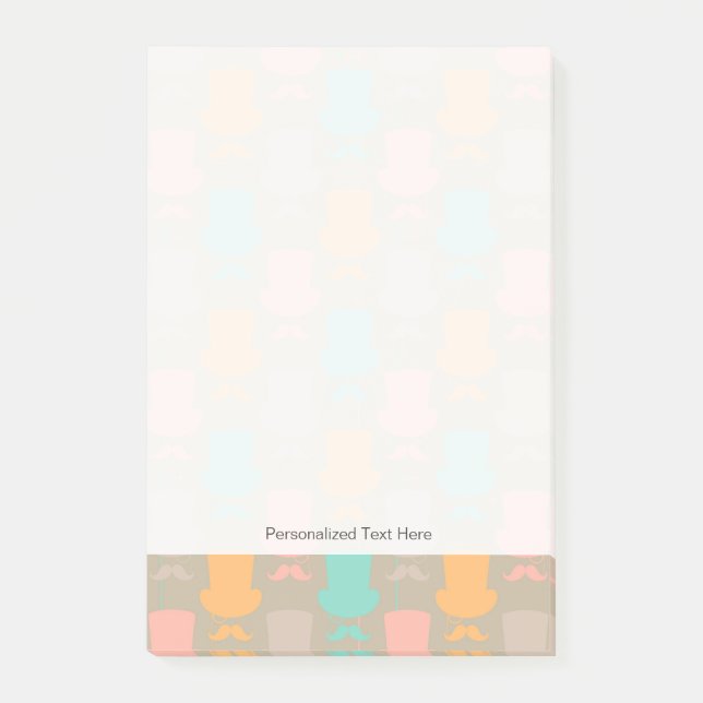 Schnurrbartmuster 2 post-it klebezettel (Vorderseite)