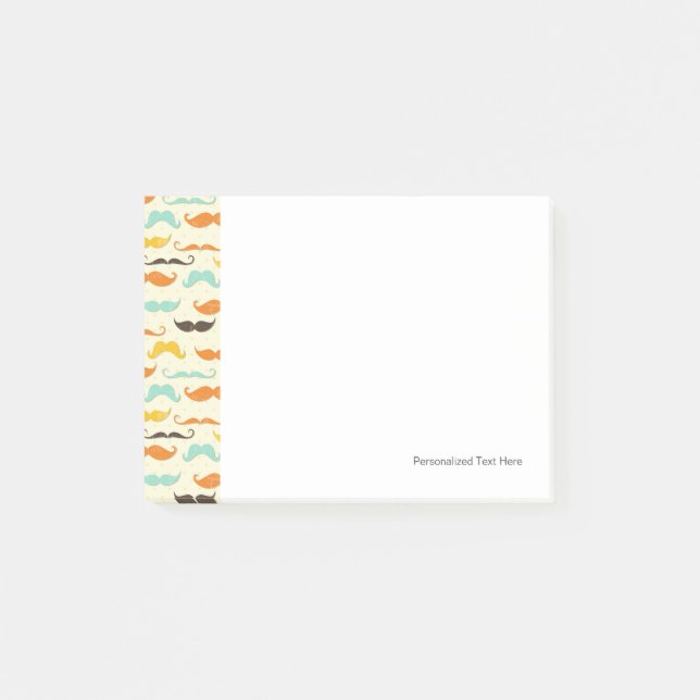 Schnurrbartmuster 3 post-it klebezettel (Vorderseite)