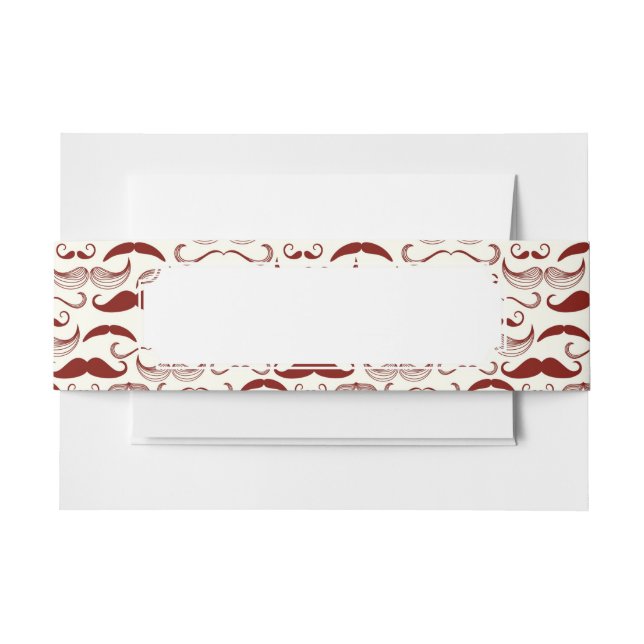 Schnurrbartmuster, Retro Art 3 Einladungsbanderole (Vorderseite Beispiel)