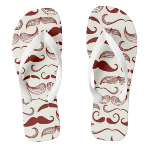 Schnurrbartmuster, Retro Art 3 Flip Flops