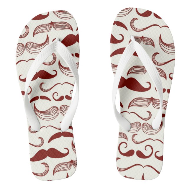 Schnurrbartmuster, Retro Art 3 Flip Flops (Fußbett)