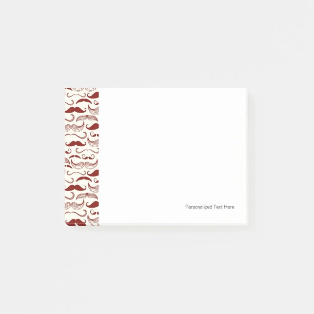 Schnurrbartmuster, Retro Art 3 Post-it Klebezettel (Vorderseite)