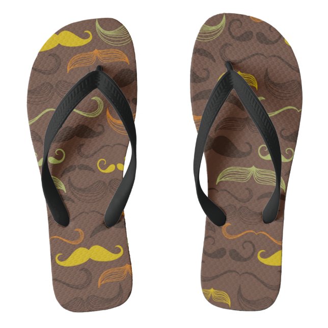 Schnurrbartmuster, Retro Art 5 Flip Flops (Fußbett)