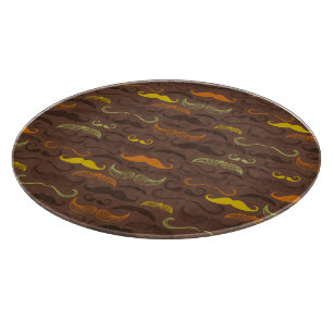 Schnurrbartmuster, Retro Art 5 Schneidebrett