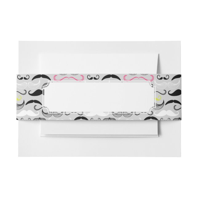 Schnurrbartmuster, Retro Art Einladungsbanderole (Vorderseite Beispiel)