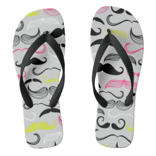 Schnurrbartmuster, Retro Art Flip Flops