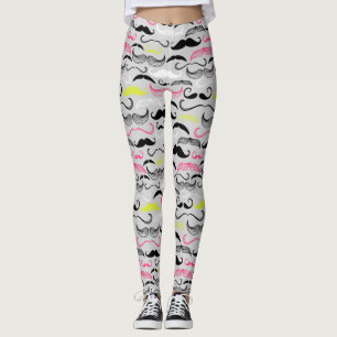 Schnurrbartmuster, Retro Art Leggings