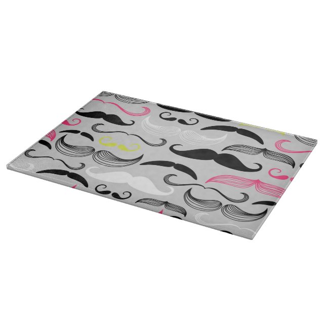 Schnurrbartmuster, Retro Art Schneidebrett (Ecke)