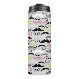 Schnurrbartmuster, Retro Art Thermosbecher