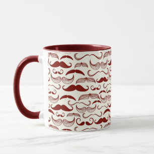 Schnurrbartmuster, Retro-Stil 3 Tasse