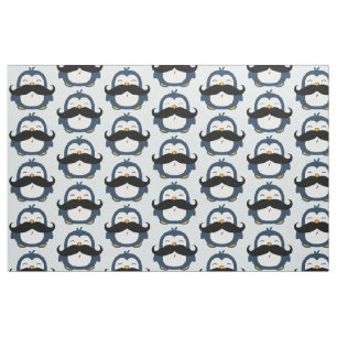 Schnurrbartpenguin-Trend-Muster Stoff