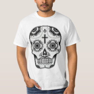 Schnurrbartzuckerschädel T-Shirt