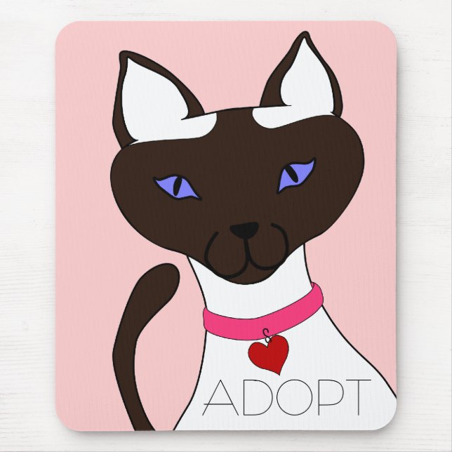Schnurren-fect Moira ADOPTIERT rosa Mousepad (Vorne)