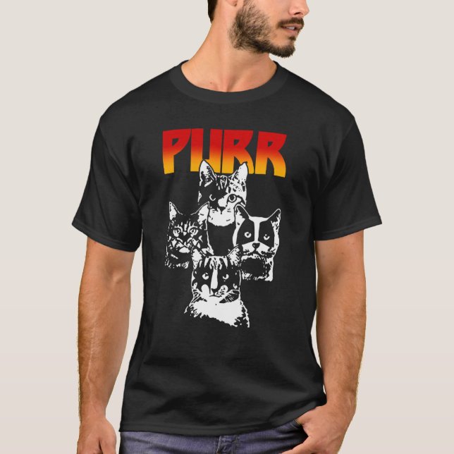 Schnurrende Katze Katzen Rock T-Shirt (Vorderseite)