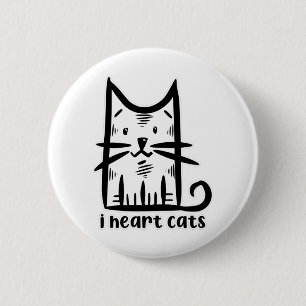 Schnurrhaarkatze, ich liebe Katzen Button