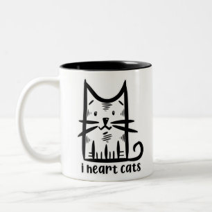 Schnurrhaarkatze, ich liebe Katzen Zweifarbige Tasse