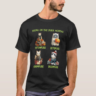 Schnurrmonate Herbst Winter Katzenliebhaber T-Shirt