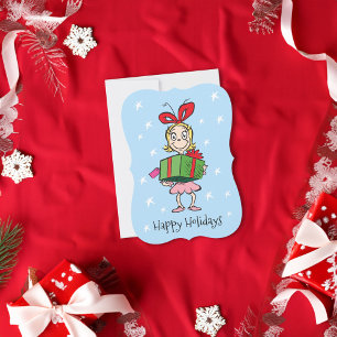 Schnürsenkel Cindy-Lou Who - Holding Present Feiertagskarte