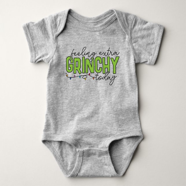 Schnürsenkel | Gefühl Extra grinchy Heute 2 Baby Strampler (Vorderseite)