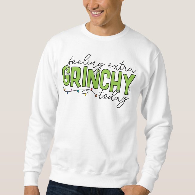 Schnürsenkel | Gefühl Extra grinchy Heute 2 Sweatshirt (Vorderseite)