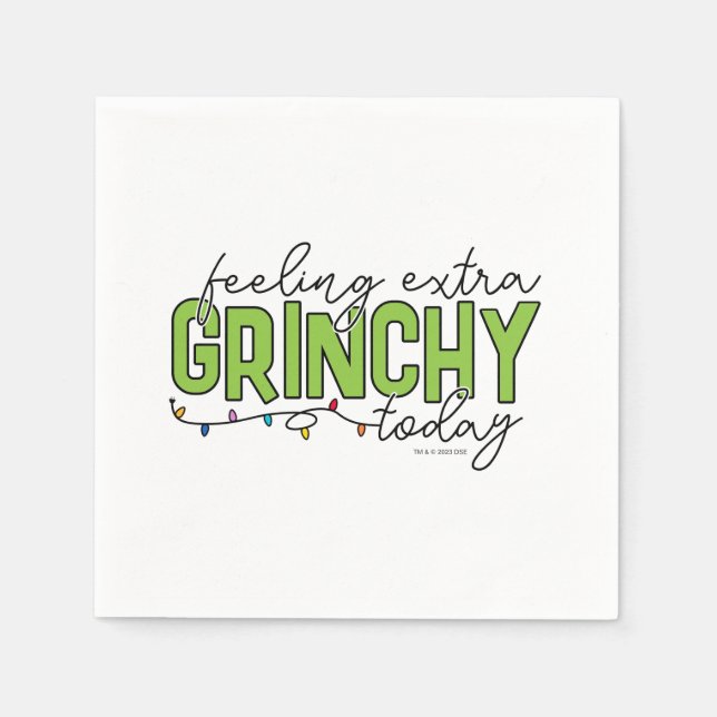 Schnürsenkel | Gefühl Extra Grinchy Heute 4 Serviette (Vorderseite)