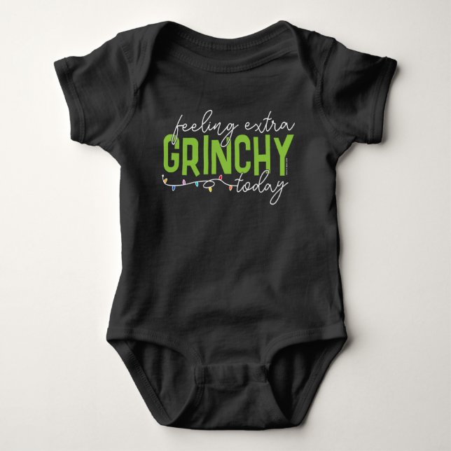 Schnürsenkel | Gefühl Extra Grinchy heute Baby Strampler (Vorderseite)