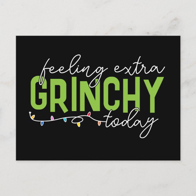 Schnürsenkel | Gefühl Extra Grinchy heute Postkarte (Vorderseite)