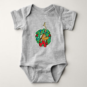 Schnürsenkel   Max Christmas Wreath Baby Strampler